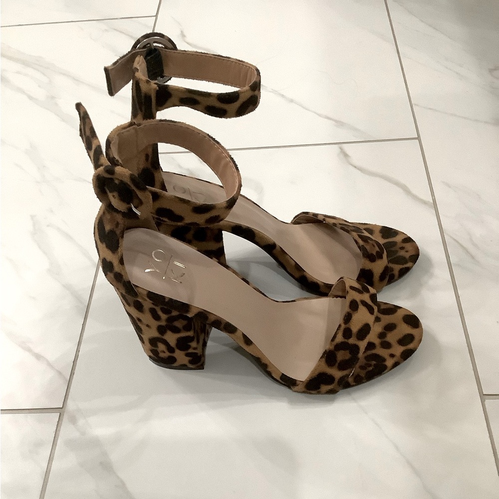 Leopard Print Heels, Size 7